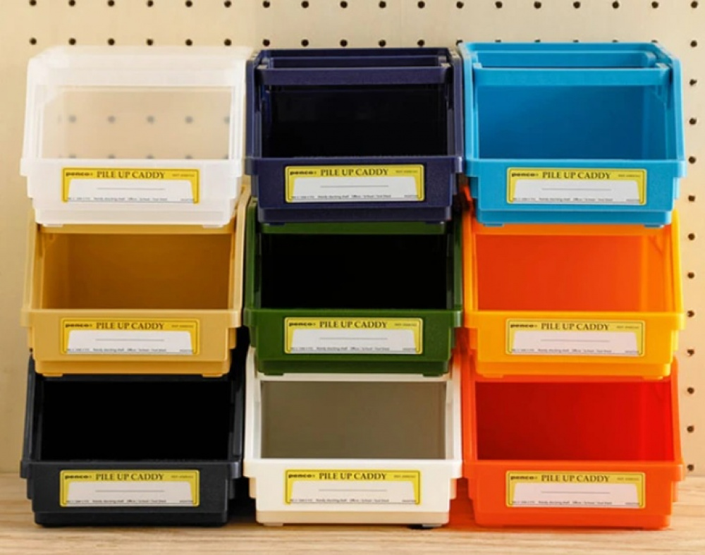 Stackable basket, Open front, PENCO PILE UP CADDY, 18 x 13 x H 9,5 cm, Dark Blue in the group Storage / Storage boxes at SmartaSaker.se (42801-mrkbl)