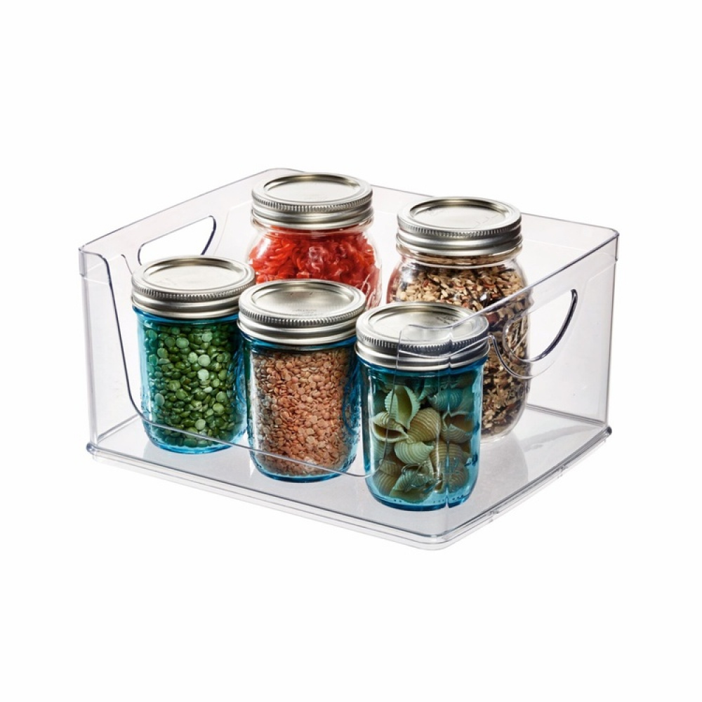 Pantry basket, RPET CABINET OPEN FRONT BIN, 25,4 x 20,3 x H 12,7 cm, Transparent in the group Storage / Kitchen storage / Kitchen cabinet organizers at SmartaSaker.se (42802)