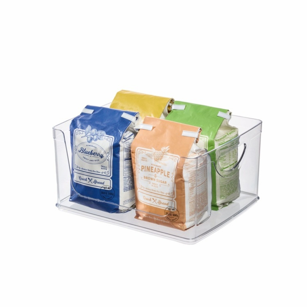 Pantry basket, RPET CABINET OPEN FRONT BIN, 25,4 x 20,3 x H 12,7 cm, Transparent in the group Storage / Kitchen storage / Kitchen cabinet organizers at SmartaSaker.se (42802)