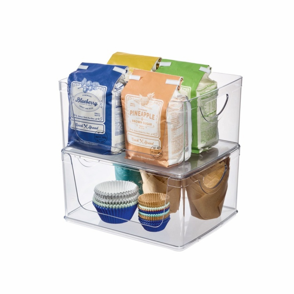 Pantry basket, RPET CABINET OPEN FRONT BIN, 25,4 x 20,3 x H 12,7 cm, Transparent in the group Storage / Kitchen storage / Kitchen cabinet organizers at SmartaSaker.se (42802)