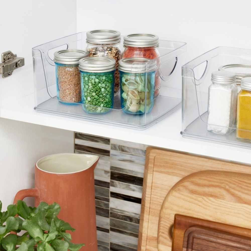 Pantry basket, RPET CABINET OPEN FRONT BIN, 25,4 x 20,3 x H 12,7 cm, Transparent in the group Storage / Kitchen storage / Kitchen cabinet organizers at SmartaSaker.se (42802)