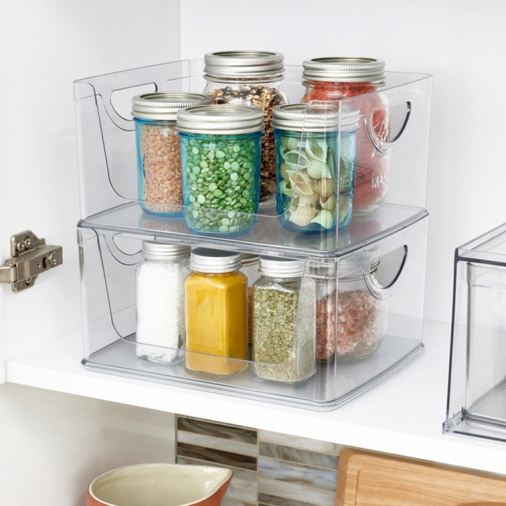 Pantry basket, RPET CABINET OPEN FRONT BIN, 25,4 x 20,3 x H 12,7 cm, Transparent in the group Storage / Kitchen storage / Kitchen cabinet organizers at SmartaSaker.se (42802)