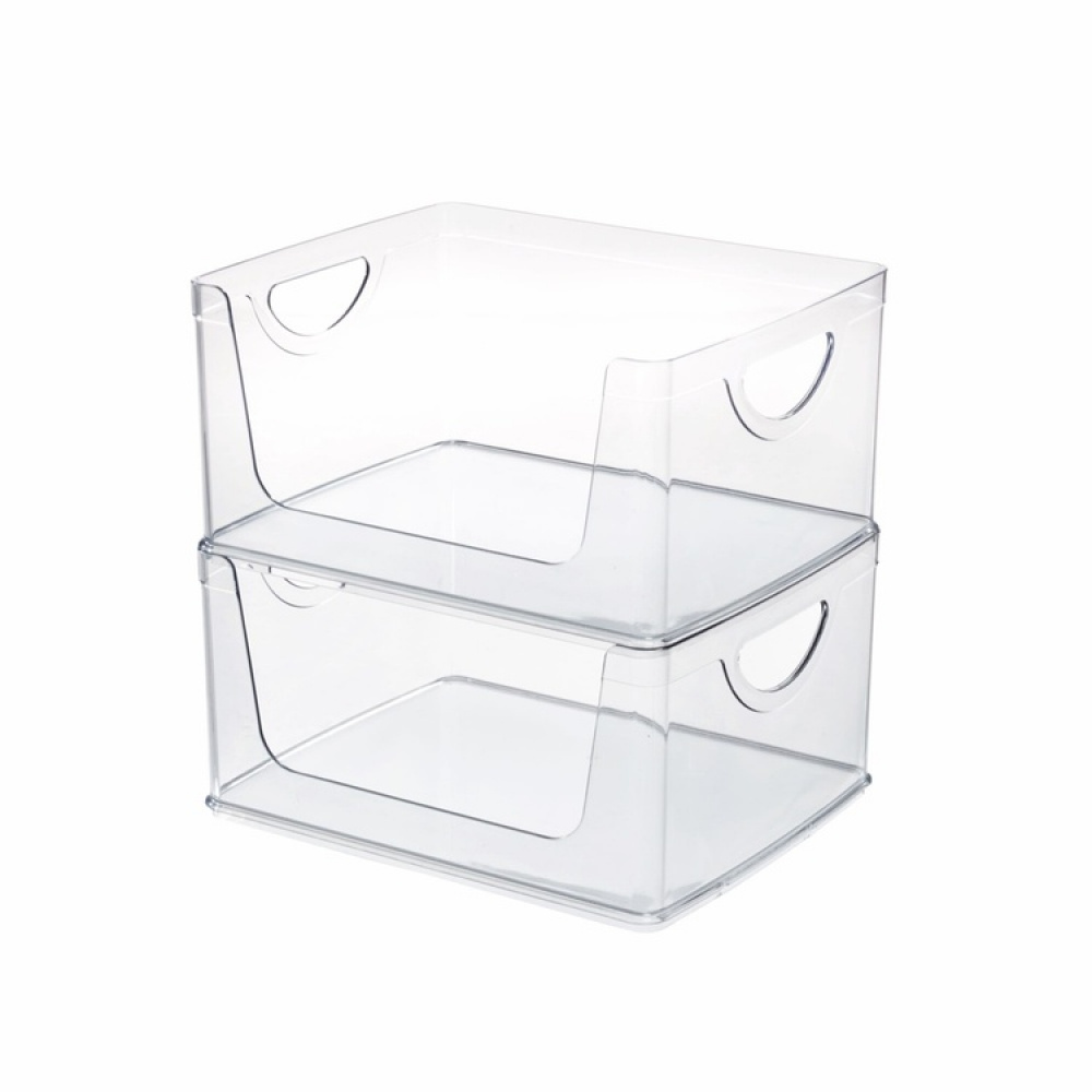 Pantry basket, RPET CABINET OPEN FRONT BIN, 25,4 x 20,3 x H 12,7 cm, Transparent in the group Storage / Kitchen storage / Kitchen cabinet organizers at SmartaSaker.se (42802)