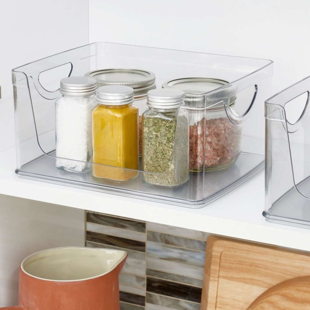 Pantry basket, RPET CABINET OPEN FRONT BIN, 25,4 x 20,3 x H 12,7 cm, Transparent in the group Storage / Kitchen storage / Kitchen cabinet organizers at SmartaSaker.se (42802)