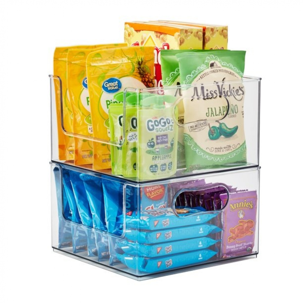 Pantry basket, THE HOME EDIT OPEN FRONT STACKING BIN, 25,4 x 25,4x H 15,2 cm, Transparent in the group Storage / Storage boxes at SmartaSaker.se (42803)