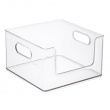 Pantry basket, THE HOME EDIT OPEN FRONT STACKING BIN, 25,4 x 25,4x H 15,2 cm, Transparent