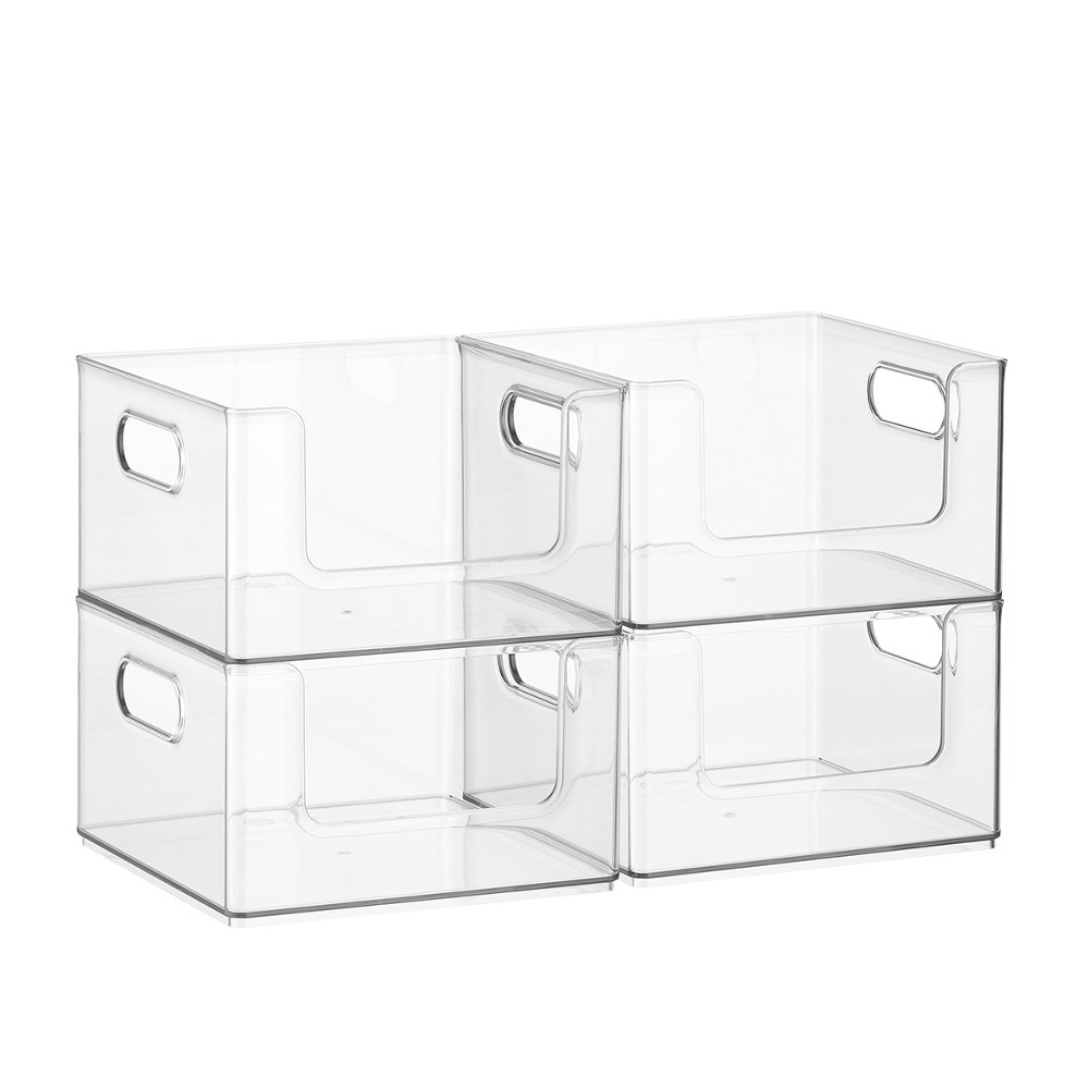 Pantry basket, THE HOME EDIT OPEN FRONT STACKING BIN, 25,4 x 25,4x H 15,2 cm, Transparent in the group Storage / Storage boxes at SmartaSaker.se (42803)