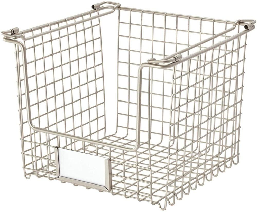 Stackable Metal Basket, CLASSICO MEDIUM, 26 x 25,4 x H 20,5 cm, Satin in the group Storage / Kitchen storage / Kitchen cabinet organizers at SmartaSaker.se (42805)