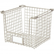 Stackable Metal Basket, CLASSICO MEDIUM, 26 x 25,4 x H 20,5 cm, Satin Stackable Metal Basket, CLASSICO MEDIUM, 26 x 25,4 x H 20,5 cm, Satin