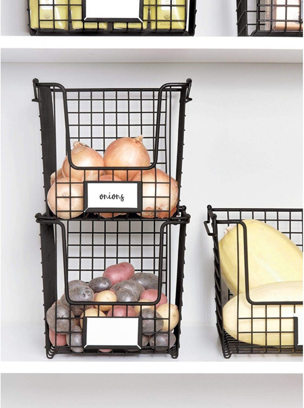 Stackable Metal Basket, CLASSICO SMALL, 21,6 x 25,4 x H 20,3 cm, Black in the group Storage / Kitchen storage / Kitchen cabinet organizers at SmartaSaker.se (42806)