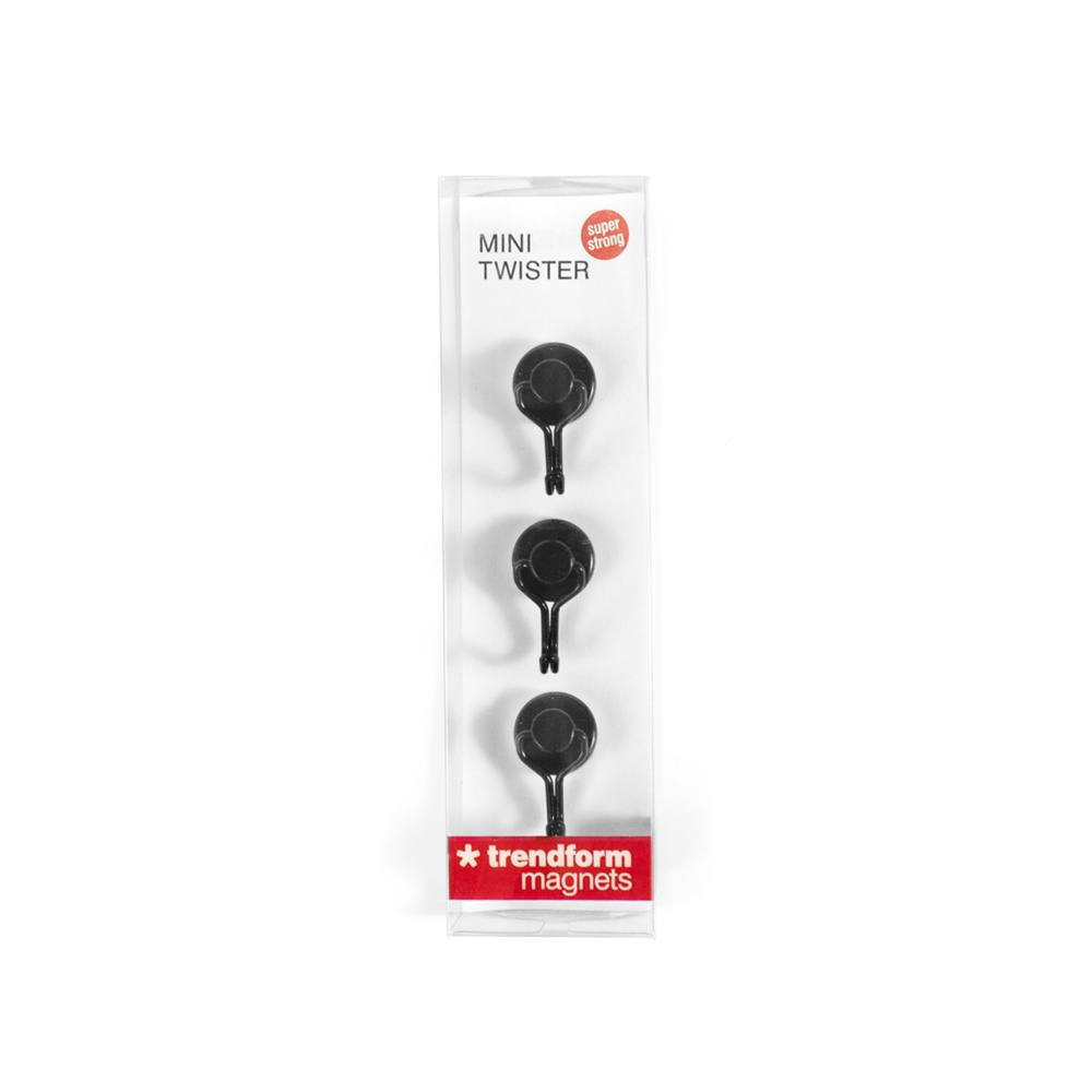 Strong Magnetic swivel hooks, Set of 3, MINI TWISTER, Ø 1,5 x 2,7 cm, Black in the group Storage / Magnets and adhesives / Magnetic Hooks at SmartaSaker.se (42808)