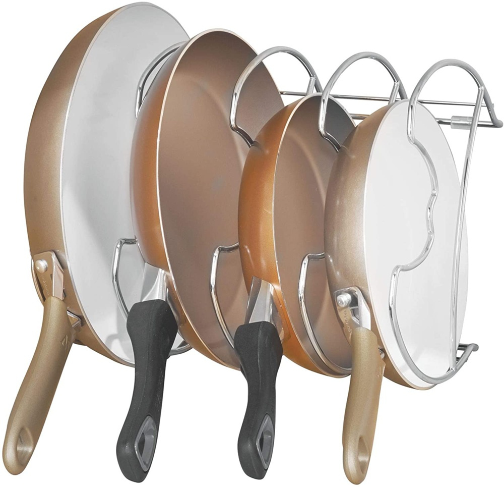 Skillet Organizer in Metal, Vertical, 4 Slots, CLASSICO, Chrome in the group Storage / Kitchen storage / Kitchen cabinet organizers at SmartaSaker.se (42814)