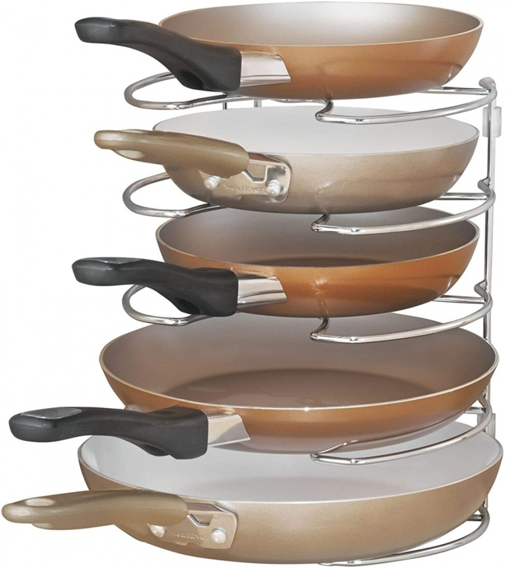 Skillet Organizer in Metal, Vertical, 4 Slots, CLASSICO, Chrome in the group Storage / Kitchen storage / Kitchen cabinet organizers at SmartaSaker.se (42814)