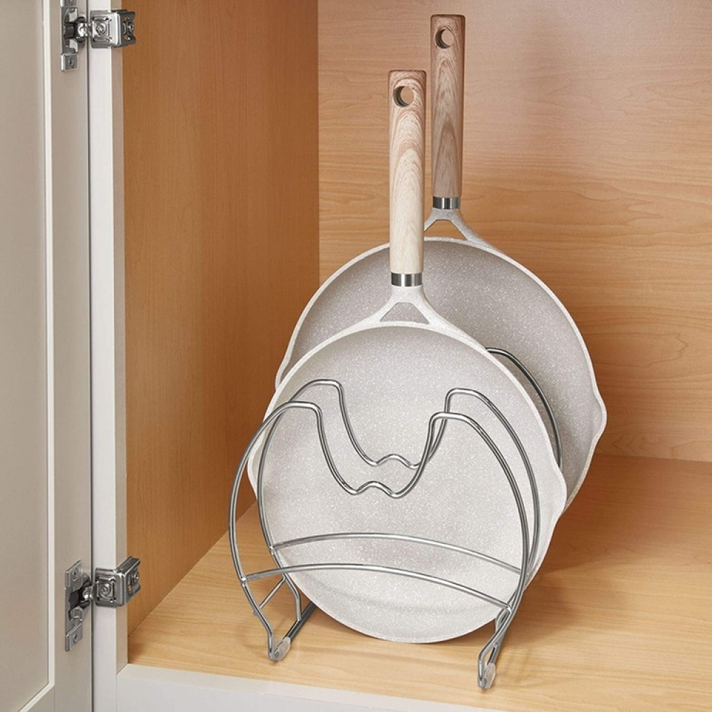 Skillet Organizer in Metal, Vertical, 4 Slots, CLASSICO, Chrome in the group Storage / Kitchen storage / Kitchen cabinet organizers at SmartaSaker.se (42814)