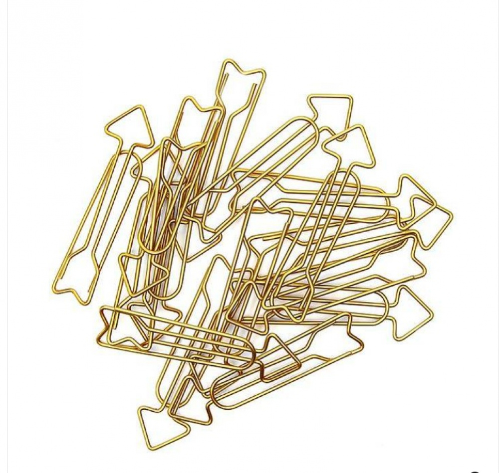 Large Paper Clips, ARROW, Set of 15, Monograph, 2,8 cm, Brass in the group Storage / Office supplies at SmartaSaker.se (42819)