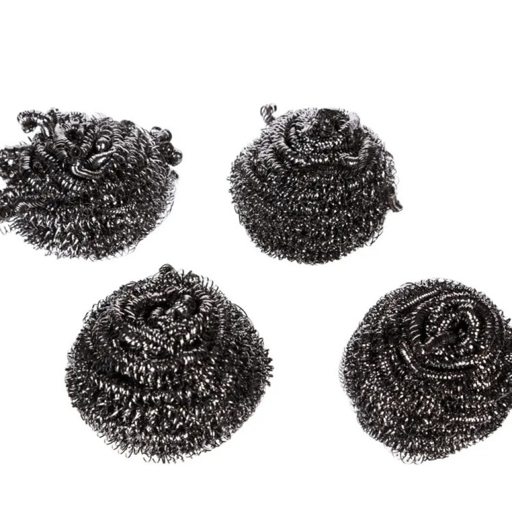 Scrubbing Sponges, Set of 4, ÉPONGES SPIRALES, 6 x H 4 cm, Silver in the group Storage / Cleaning and waste sorting / Cloths and brushes at SmartaSaker.se (42840)
