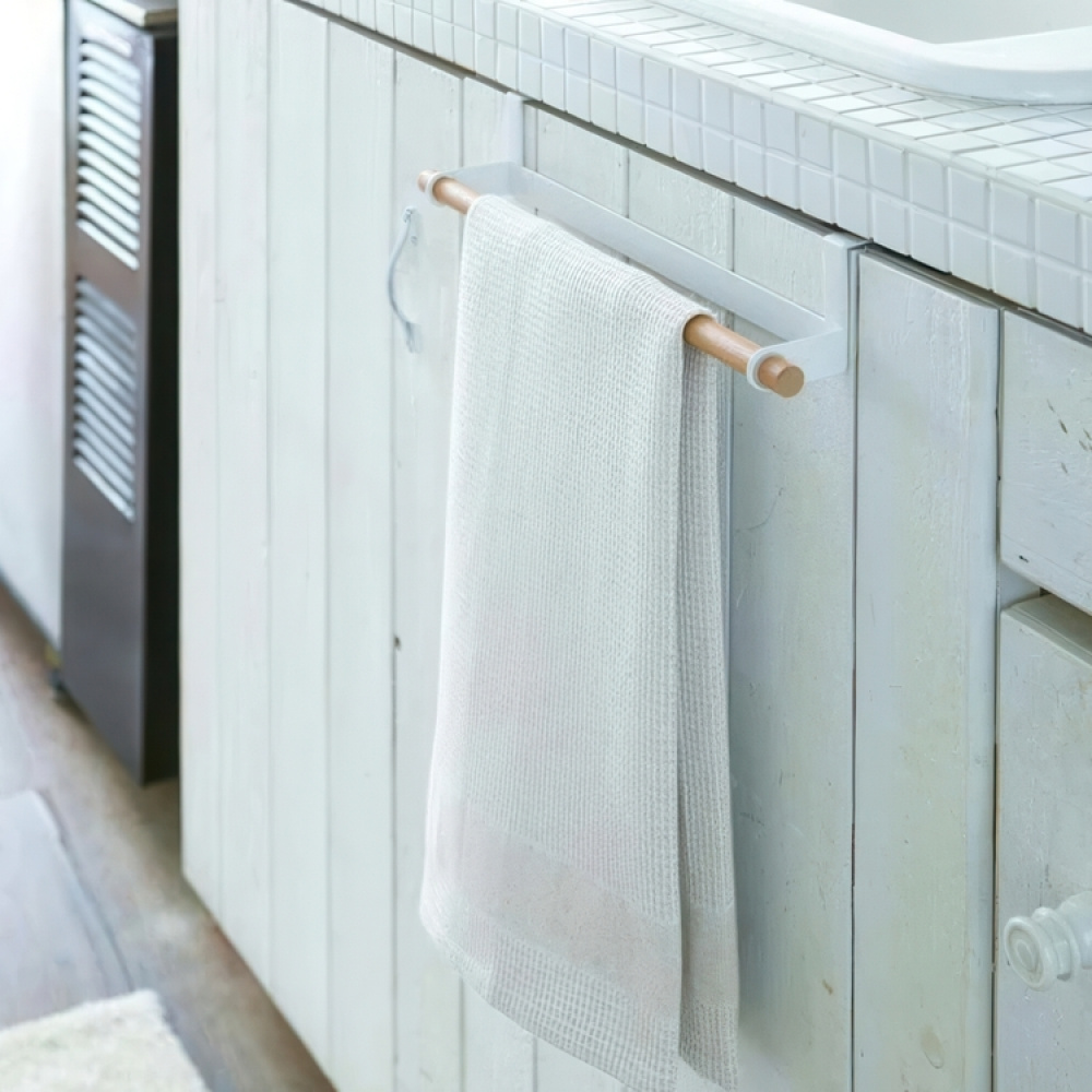 Kitchen Towel Hanger, Over Cabinet Door, TOSCA, Large, Yamazaki, White in the group Storage / Bedroom storage / Over door hooks at SmartaSaker.se (42842)