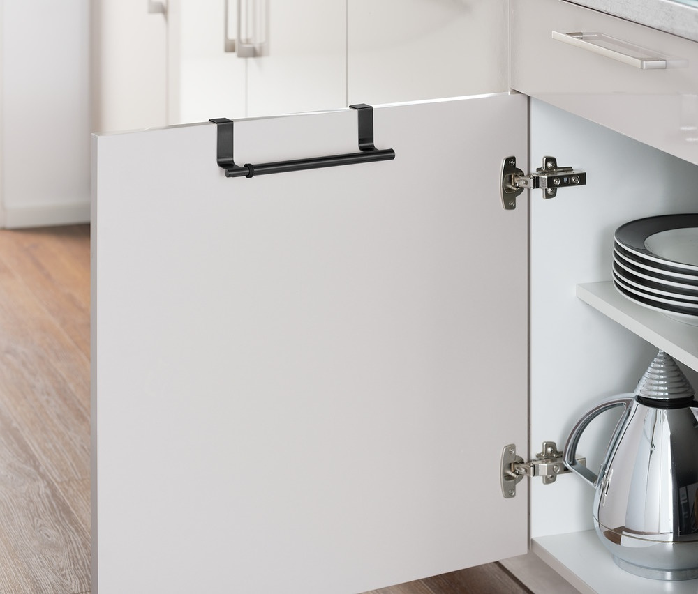 Rail / rack for towel, over cabinet door, LARGE TELESCOPIC RAIL, 36-60 cm, Black in the group Storage / Kitchen storage / Kitchen cabinet organizers at SmartaSaker.se (42844)