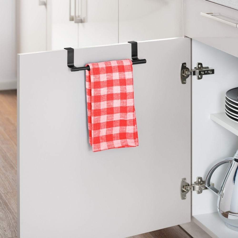 Rail / rack for towel, over cabinet door, LARGE TELESCOPIC RAIL, 36-60 cm, Black in the group Storage / Kitchen storage / Kitchen cabinet organizers at SmartaSaker.se (42844)