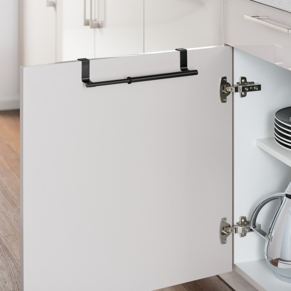 Rail / rack for towel, over cabinet door, LARGE TELESCOPIC RAIL, 36-60 cm, Black in the group Storage / Kitchen storage / Kitchen cabinet organizers at SmartaSaker.se (42844)