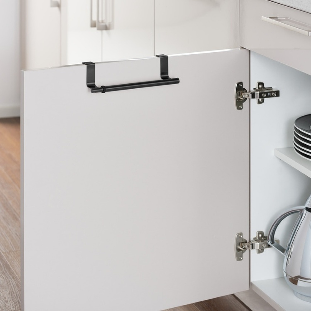 Rail / rack for towel, over cabinet door, SMALL TELESCOPIC RAIL, 22-35 cm, Black in the group Storage / Kitchen storage / Kitchen cabinet organizers at SmartaSaker.se (42845)