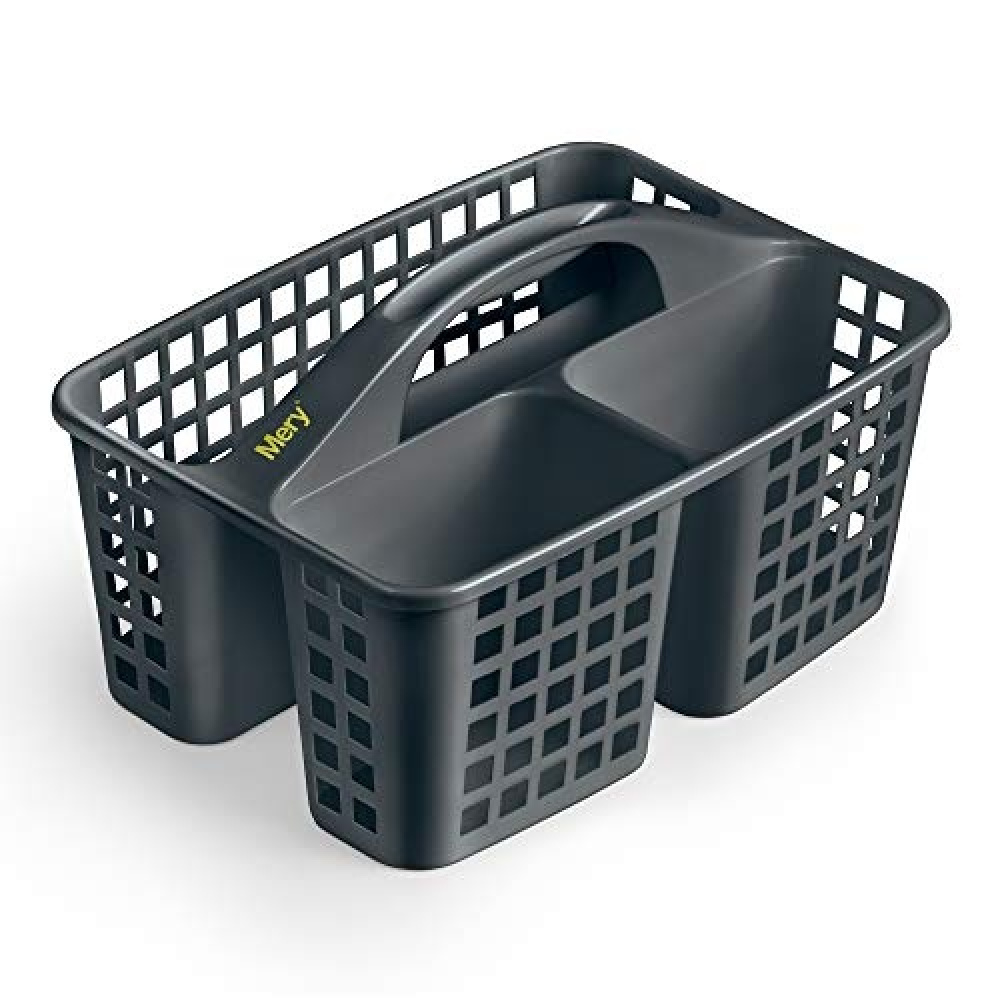 Cleaning basket with handle, 3 compartments, MERY, Grey in the group Storage / Cleaning and waste sorting / Cleaning baskets at SmartaSaker.se (42851)
