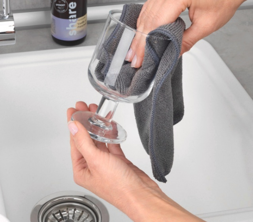 Cleaning cloths in microfiber, Set of 2, MIKROFASER MIKO, 30 x 30 cm, Grey / Blue in the group Storage / Cleaning and waste sorting / Cloths and brushes at SmartaSaker.se (42852)