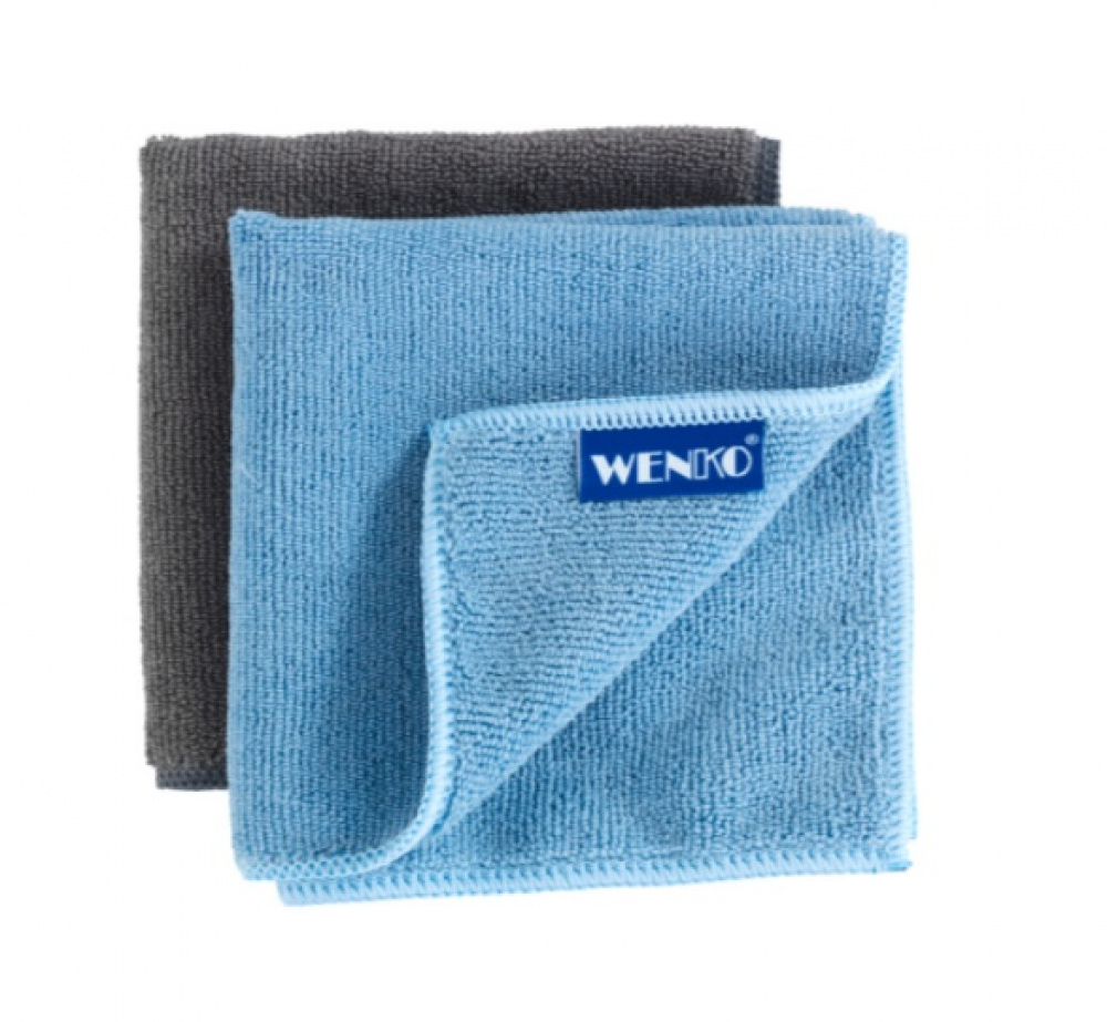 Cleaning cloths in microfiber, Set of 2, MIKROFASER MIKO, 30 x 30 cm, Grey / Blue in the group Storage / Cleaning and waste sorting / Cloths and brushes at SmartaSaker.se (42852)