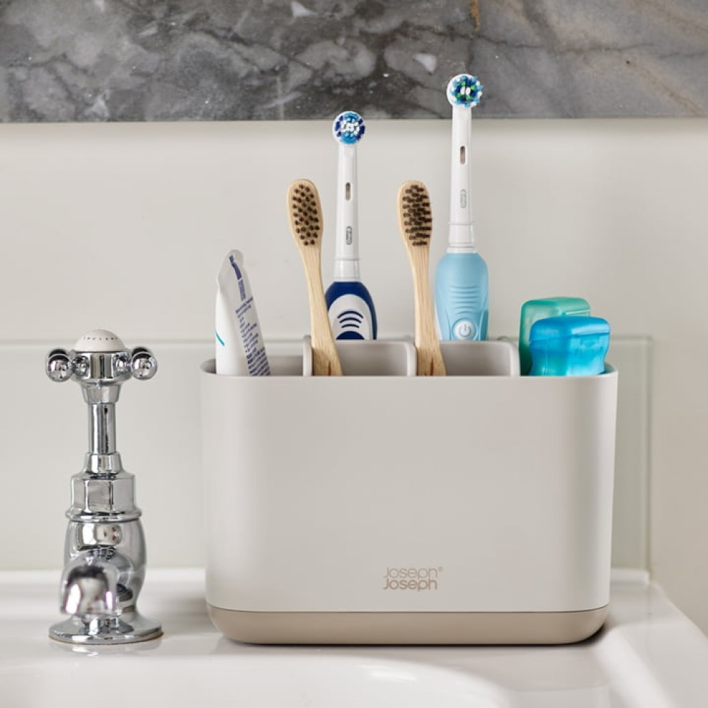  Organiser for electric toothbrushes, EASY STORE ECRU, 25 x 12 x H 11,6, Joseph Joseph, Light Grey in the group Storage / Bathroom storage at SmartaSaker.se (42860)