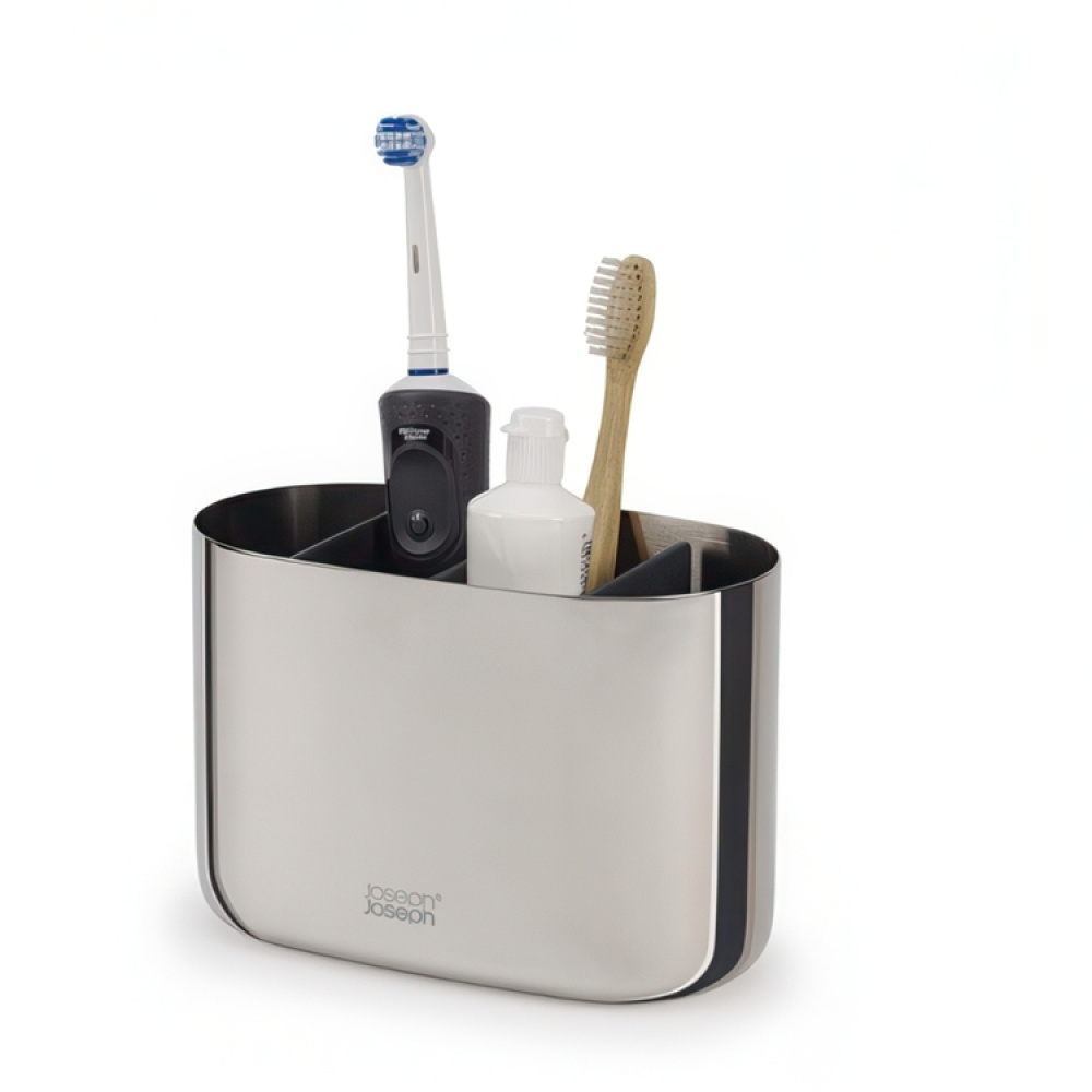 Stand for electric toothbrushes, EASY STORE LUXE, 18 x 9 x H 11,5 cm, Joseph Joseph, Stainless-steel in the group Storage / Bathroom storage at SmartaSaker.se (42861)