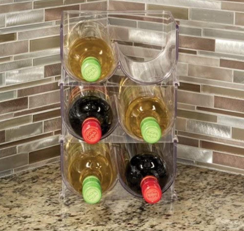 Bottle storage, 2 bottles, Stackable, WINE RACK, 20,3 x 20,3 x H 10,2 cm, Transparentr in the group Storage / Kitchen storage / Fridge storage at SmartaSaker.se (42864)