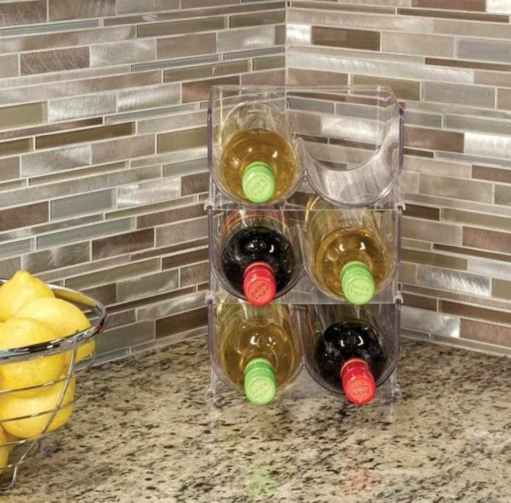 Bottle storage, 2 bottles, Stackable, WINE RACK, 20,3 x 20,3 x H 10,2 cm, Transparentr in the group Storage / Kitchen storage / Fridge storage at SmartaSaker.se (42864)