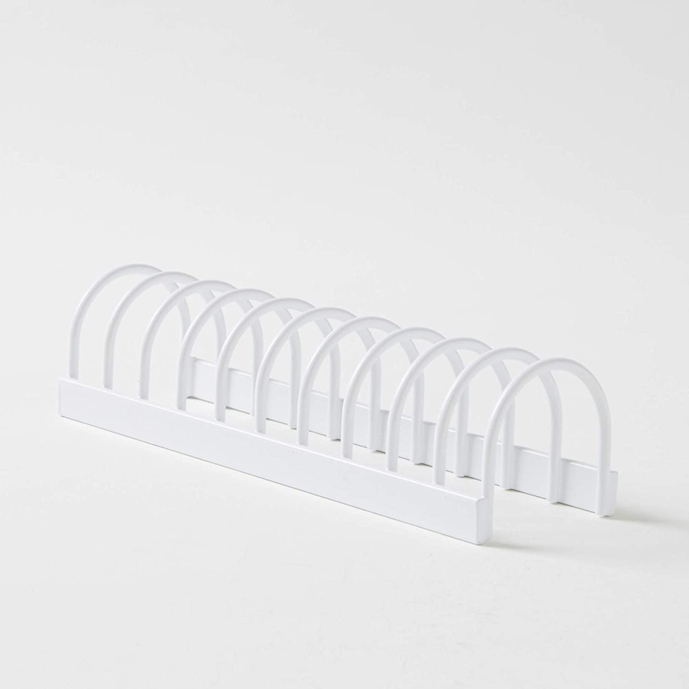 Saucers & small lids Organiser, 10 Slots, KITCHEN RACK, 24,5 x 7 x H6 cm, White in the group Storage / Kitchen storage / Kitchen cabinet organizers at SmartaSaker.se (42865)