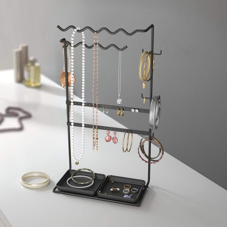 Jewelry & accessories stand, MY JEWELS, 26 x 16 x H 45 cm, Black in the group Storage / Bedroom storage / Jewelry storage at SmartaSaker.se (42876)