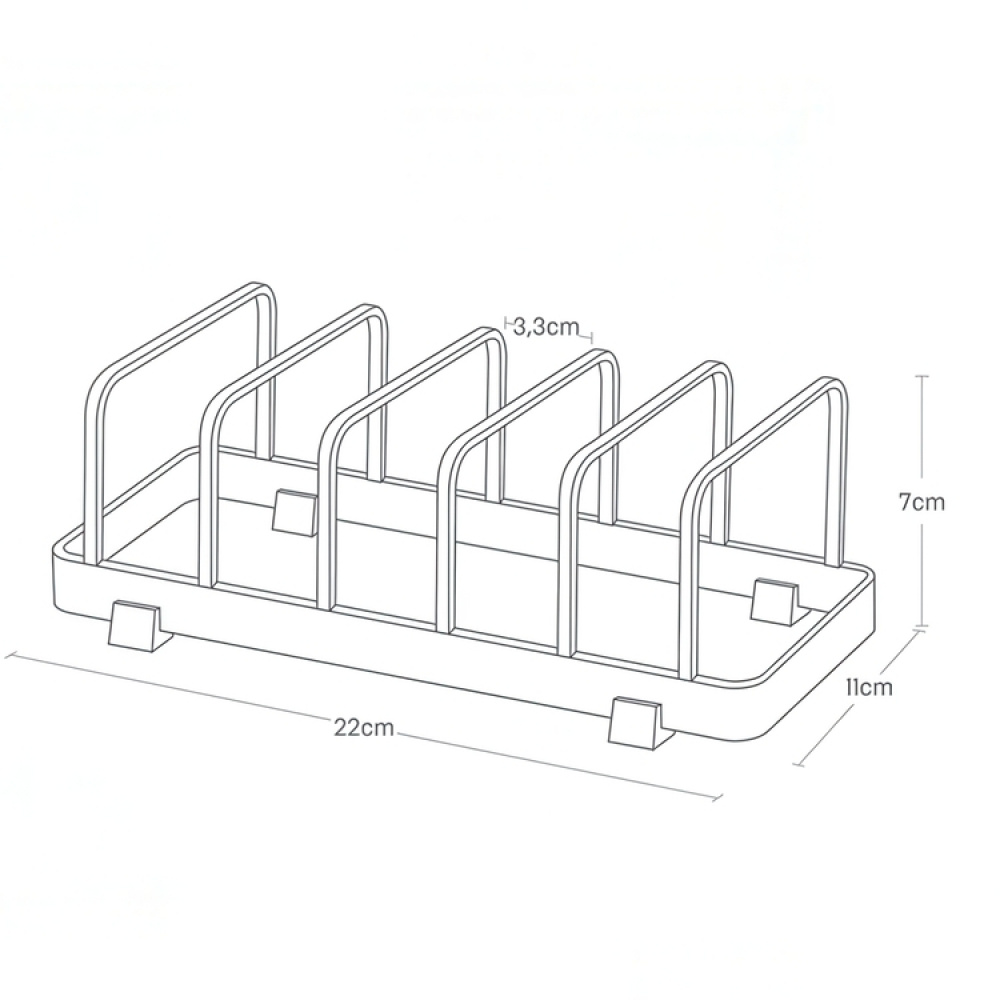 Plate Organiser, TOWER DISH STAND, 22 x 11 x H 7 cm, Yamazaki in the group Storage / Kitchen storage / Dish racks and sink accessories at SmartaSaker.se (42878)
