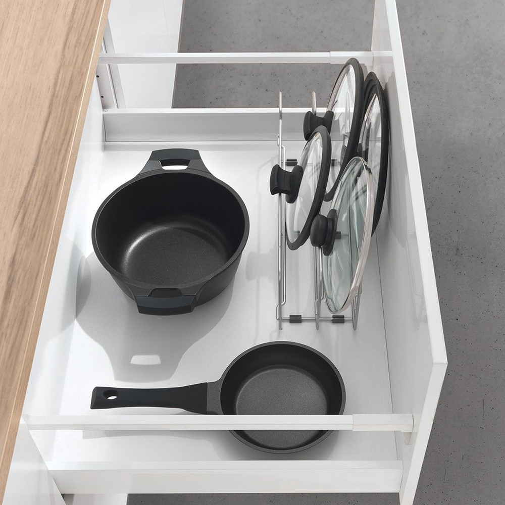 Pot Lid Organizer in Metal, DECK LID HOLDER, 42 x 14 x H 16 cm, Silver in the group Storage / Kitchen storage at SmartaSaker.se (42880)