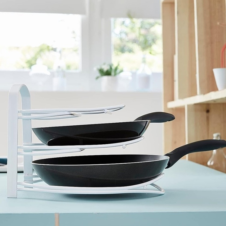 Skillet Organizer in Metal, Vertical, KITCHEN ORGANIZER, white in the group Storage / Kitchen storage / Kitchen cabinet organizers at SmartaSaker.se (42882)