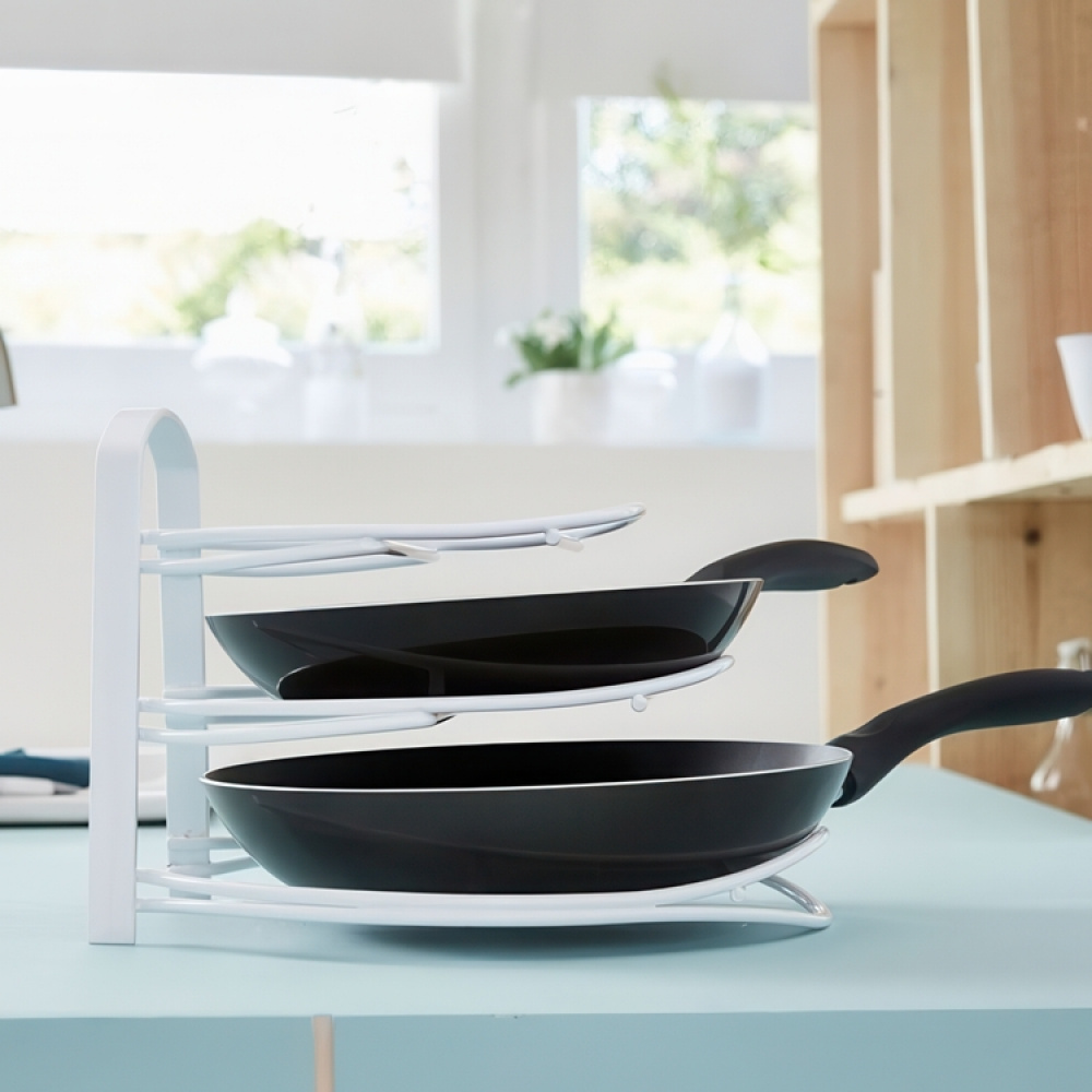 Skillet Organizer in Metal, Vertical, KITCHEN ORGANIZER, white in the group Storage / Kitchen storage / Kitchen cabinet organizers at SmartaSaker.se (42882)