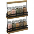 Rack with spices, SLIM SPICE RACK, 22 x 4,7 x H. 29,5 cm, Black / Nature Rack with spices, SLIM SPICE RACK, 22 x 4,7 x H. 29,5 cm, Black / Nature