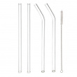 Drinking Straws in glas, reusable, GLASS STRAWS, Set of 6, Clear Drinking Straws in glas, reusable, GLASS STRAWS, Set of 6, Clear