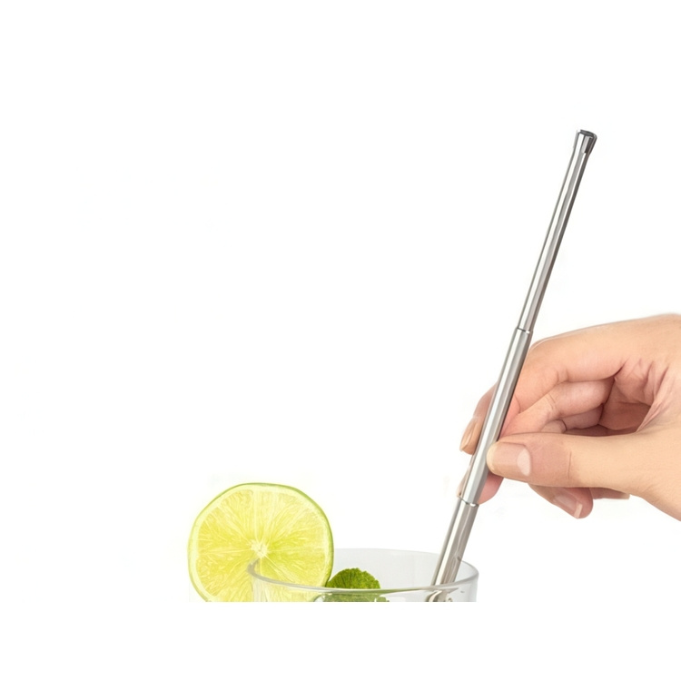 Drinking Straw in metal, extendable, reusable, TRAVEL STRAW, Stainless steel in the group Storage / Kitchen storage at SmartaSaker.se (42905)
