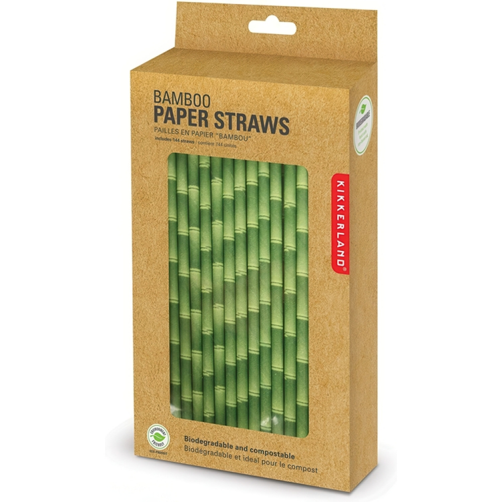 Drinking Straws, Big Pack 144psc, BAMBOO PAPER STRAWS, 20 cm, Green in the group Storage / Kitchen storage at SmartaSaker.se (42906)