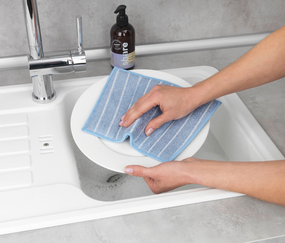 Sponges, cleaning using only water, Set of 2, REINIGUNGSSCHWAMM, 23 x 17 cm, Grey / Blue in the group Storage / Cleaning and waste sorting / Cloths and brushes at SmartaSaker.se (42908)
