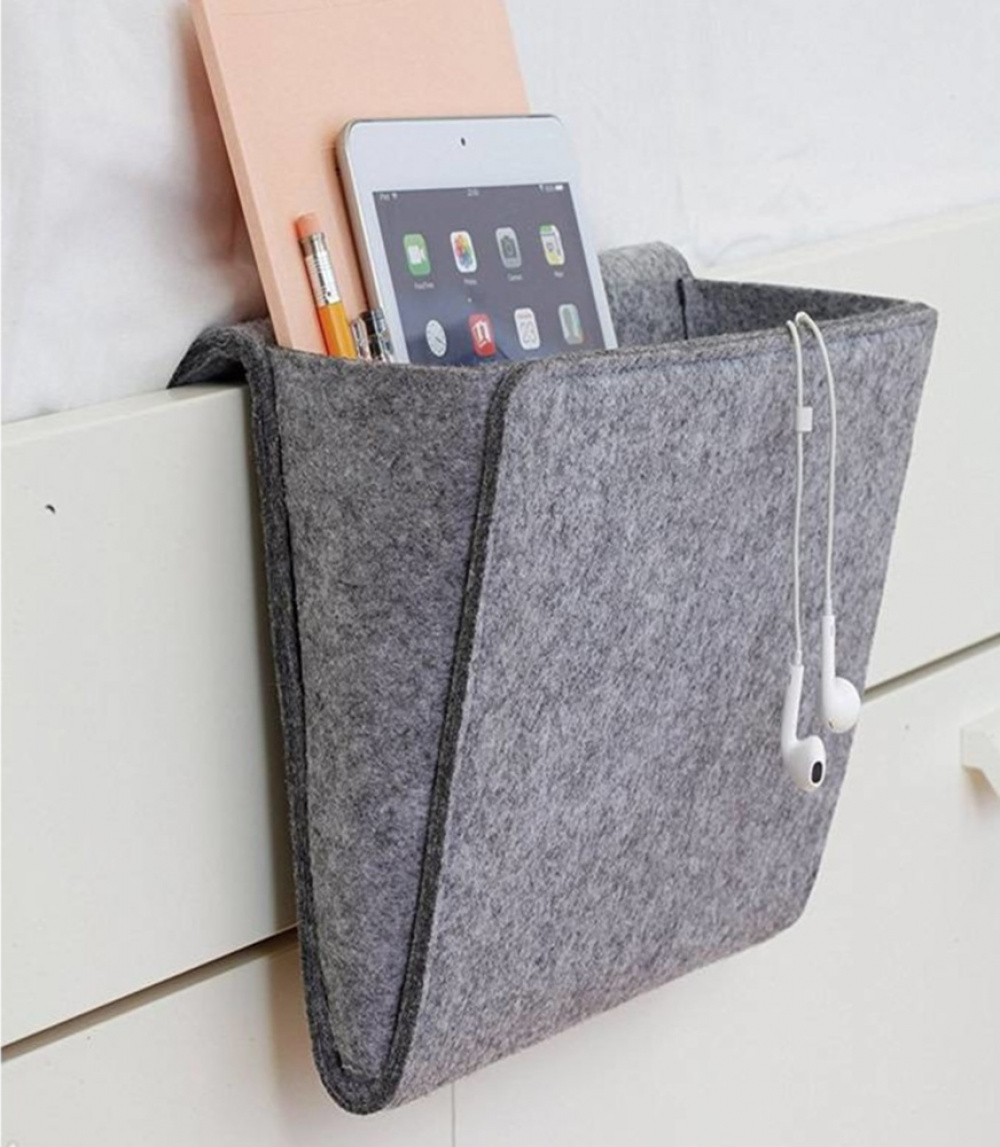 Storage Pocket, KIKKERLAND SMALL FELT BED SIDE CADDY, Grey in the group Storage / Bedroom storage at SmartaSaker.se (42915)