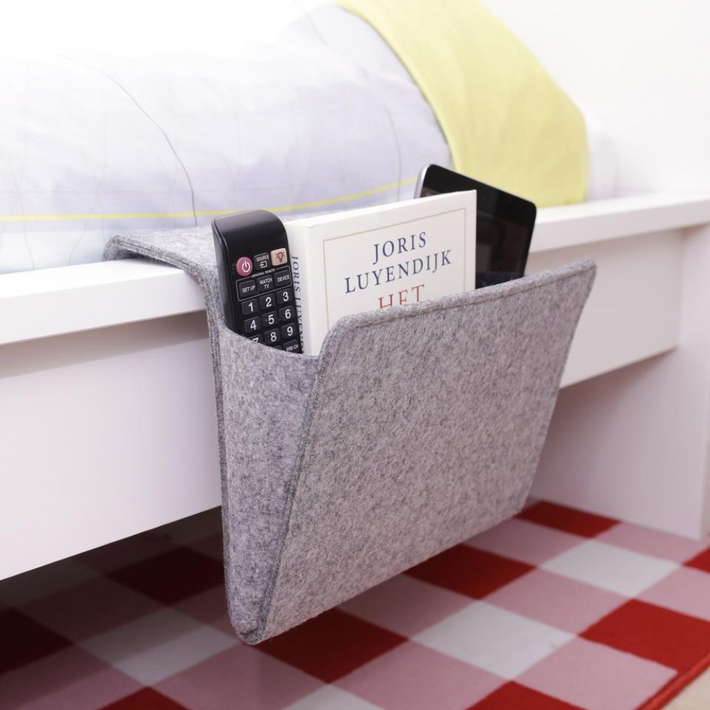 Storage Pocket, KIKKERLAND SMALL FELT BED SIDE CADDY, Grey in the group Storage / Bedroom storage at SmartaSaker.se (42915)