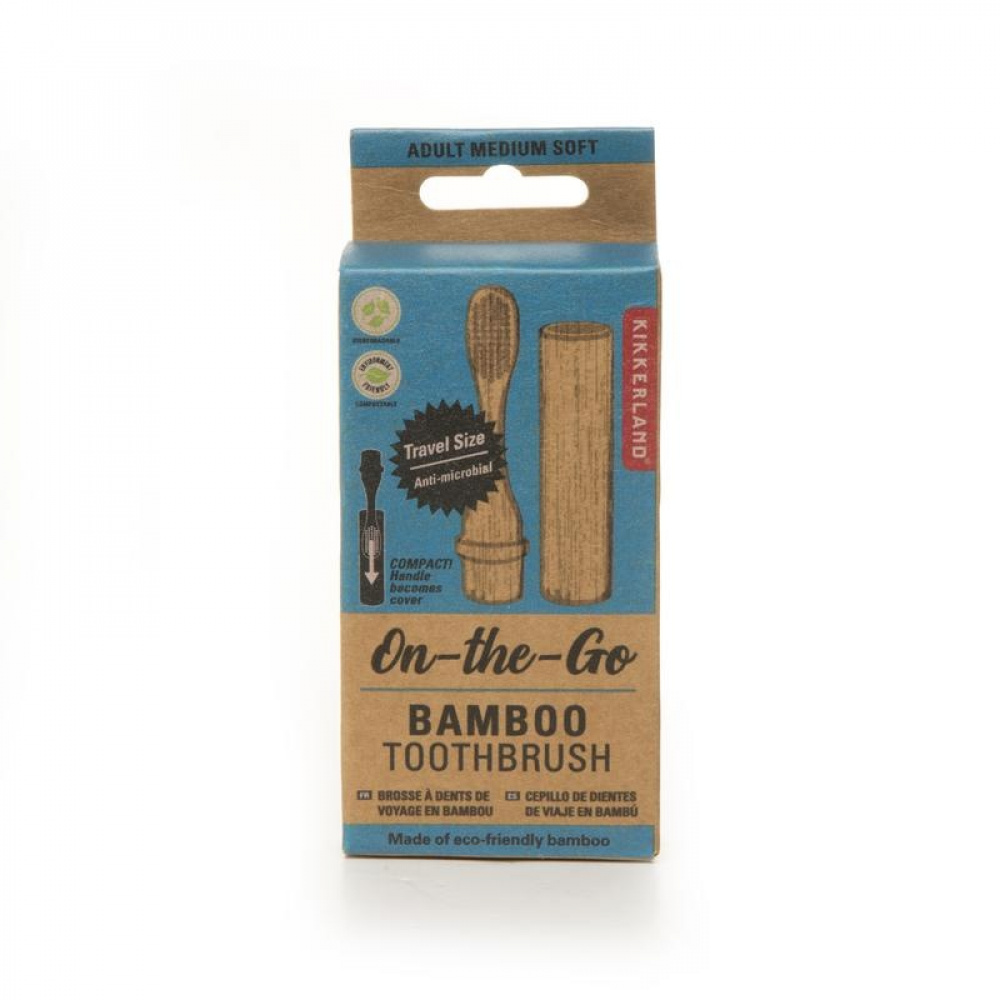 Travel Toothbrush in Bamboo, ON-THE-GO, Natur in the group Storage / Bathroom storage at SmartaSaker.se (42917)