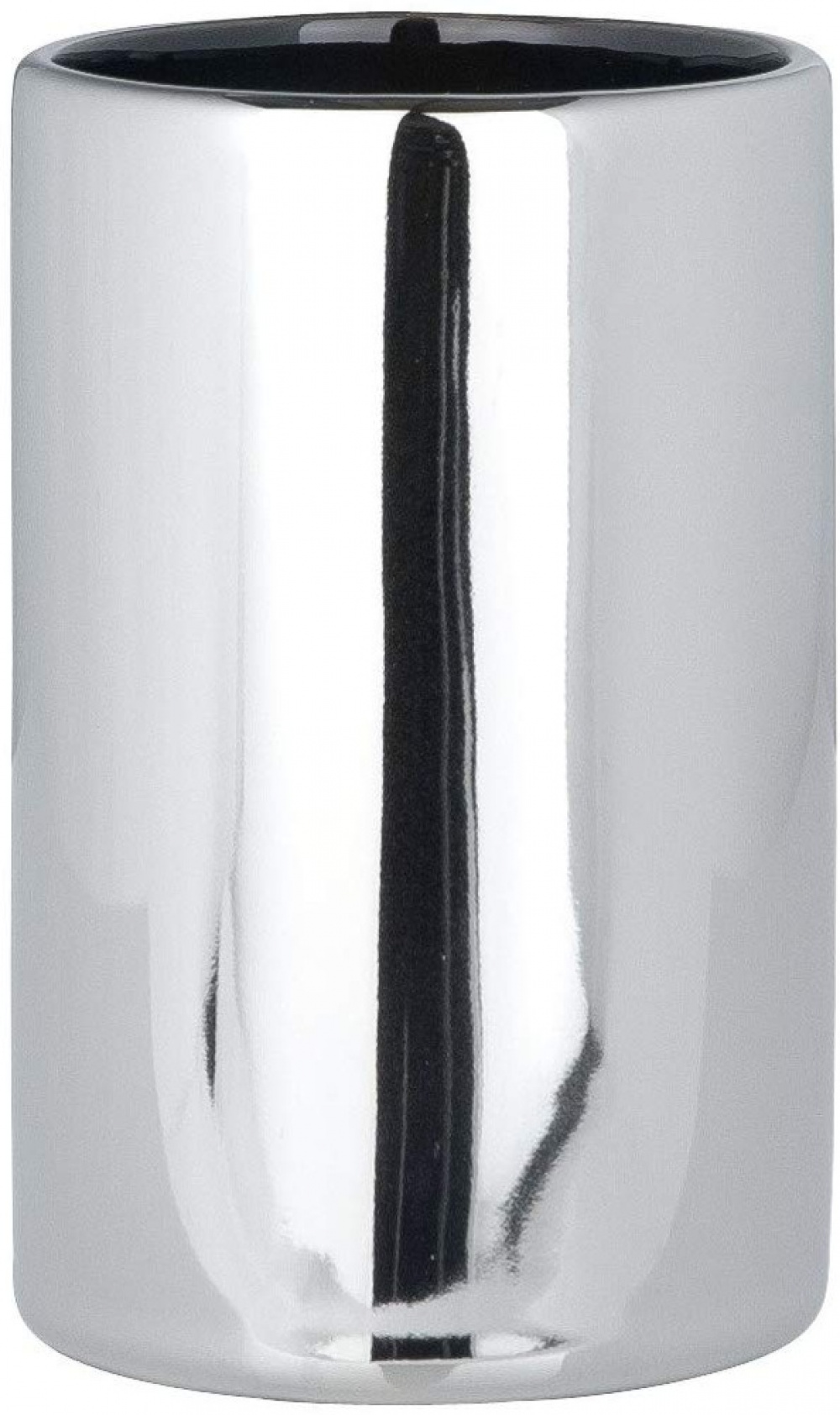 Toothbrush holder / mug, POLARIS, Ceramic, Ø 7,5 x H 11,2 cm, Chrome in the group Storage / Bathroom storage at SmartaSaker.se (42918)