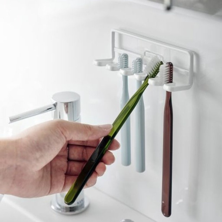 Toothbrush holder, Adhesive, TOWER FILM HOOK, Yamazaki, White in the group Storage / Bathroom storage at SmartaSaker.se (42922)