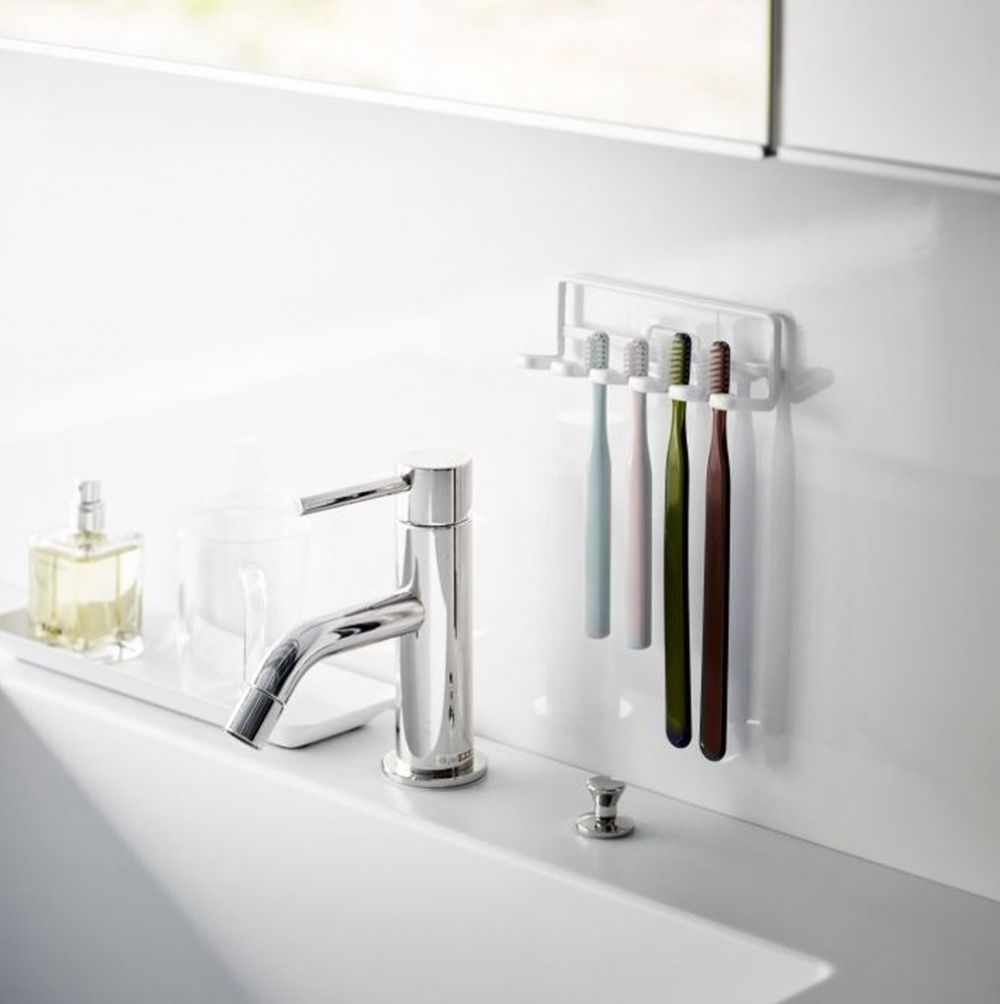 Toothbrush holder, Adhesive, TOWER FILM HOOK, Yamazaki, White in the group Storage / Bathroom storage at SmartaSaker.se (42922)
