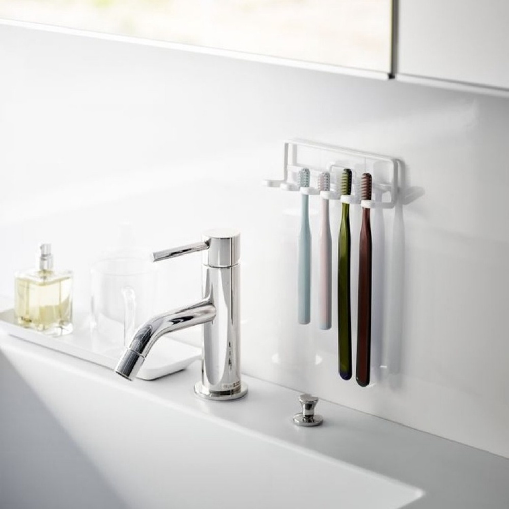 Toothbrush holder, Adhesive, TOWER FILM HOOK, Yamazaki, White in the group Storage / Bathroom storage at SmartaSaker.se (42922)